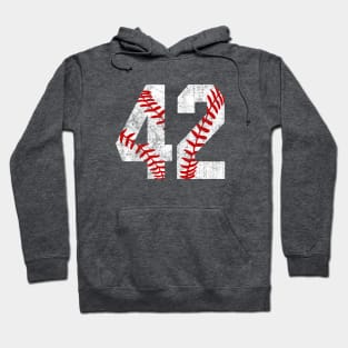 Vintage #42 Baseball Laces Baseball Mom Jersey Love Baseball Hoodie